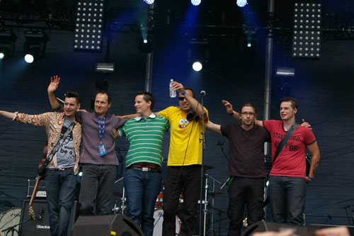 Le groupe en 2012 avec<br>Tristan,  Richard, Jérémy, Laurent, Philippe & Thibaut
